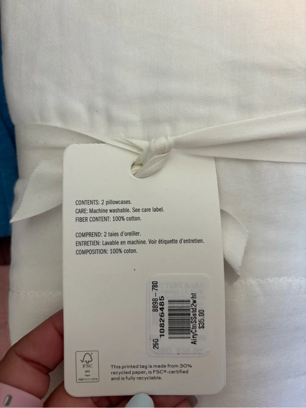 Pottery Barn | 100% Cotton| Standard Pillowcases | NWT